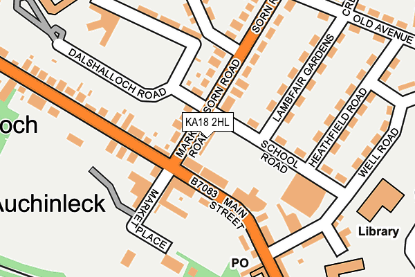 KA18 2HL map - OS OpenMap – Local (Ordnance Survey)