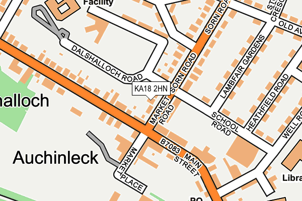 KA18 2HN map - OS OpenMap – Local (Ordnance Survey)