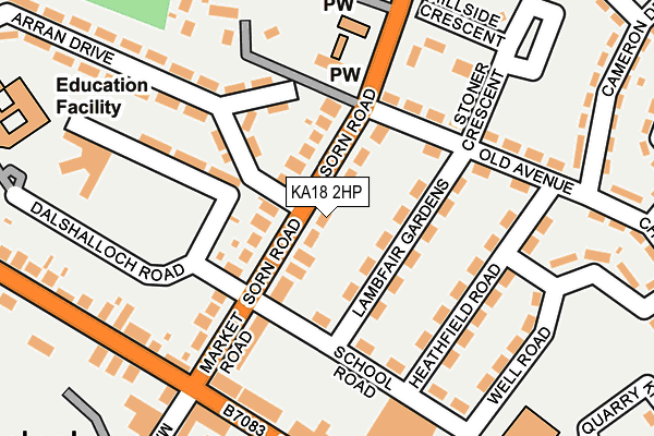 KA18 2HP map - OS OpenMap – Local (Ordnance Survey)