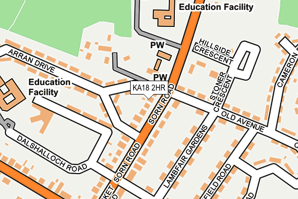 KA18 2HR map - OS OpenMap – Local (Ordnance Survey)