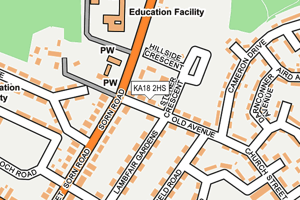 KA18 2HS map - OS OpenMap – Local (Ordnance Survey)