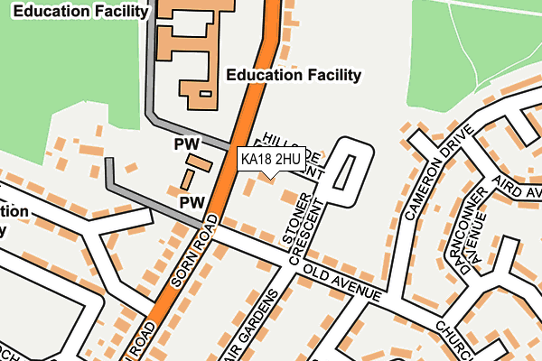KA18 2HU map - OS OpenMap – Local (Ordnance Survey)