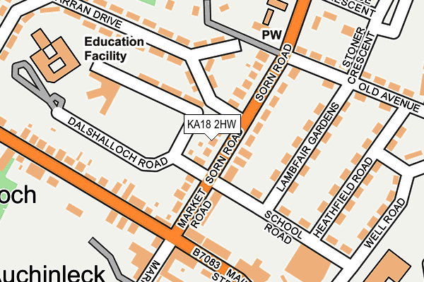 KA18 2HW map - OS OpenMap – Local (Ordnance Survey)