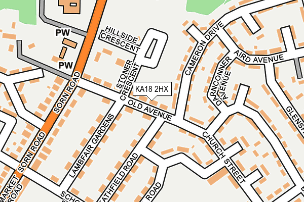KA18 2HX map - OS OpenMap – Local (Ordnance Survey)