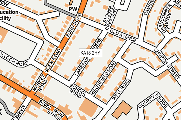 KA18 2HY map - OS OpenMap – Local (Ordnance Survey)