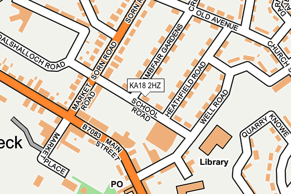 KA18 2HZ map - OS OpenMap – Local (Ordnance Survey)