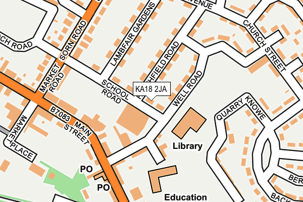 KA18 2JA map - OS OpenMap – Local (Ordnance Survey)