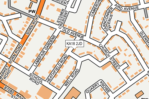 KA18 2JD map - OS OpenMap – Local (Ordnance Survey)