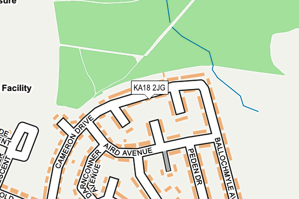 KA18 2JG map - OS OpenMap – Local (Ordnance Survey)