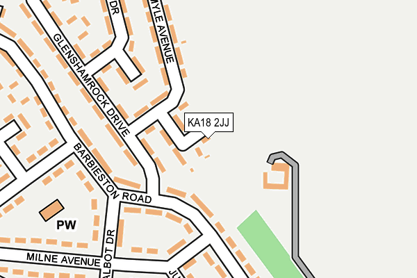 KA18 2JJ map - OS OpenMap – Local (Ordnance Survey)