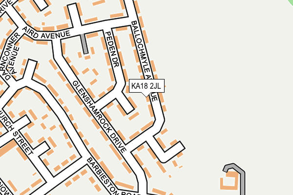 KA18 2JL map - OS OpenMap – Local (Ordnance Survey)