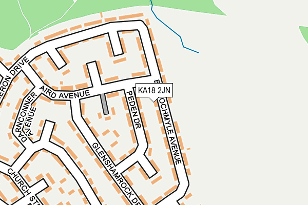 KA18 2JN map - OS OpenMap – Local (Ordnance Survey)