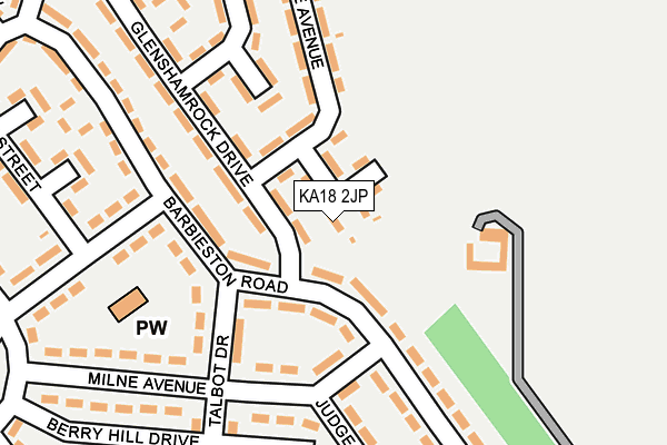 KA18 2JP map - OS OpenMap – Local (Ordnance Survey)