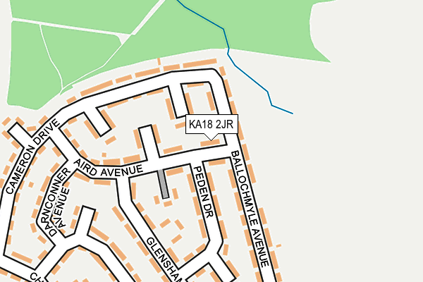 KA18 2JR map - OS OpenMap – Local (Ordnance Survey)