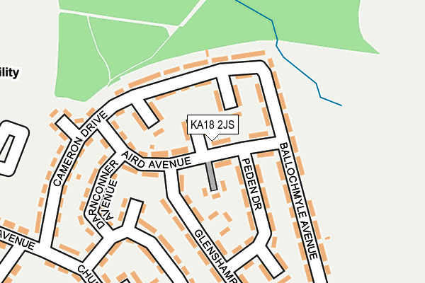 KA18 2JS map - OS OpenMap – Local (Ordnance Survey)