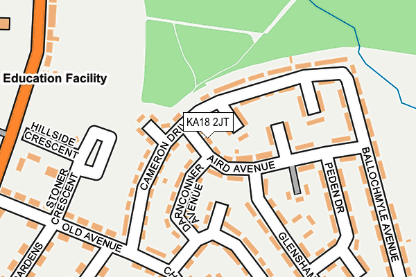 KA18 2JT map - OS OpenMap – Local (Ordnance Survey)