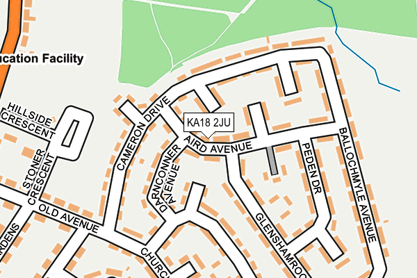 KA18 2JU map - OS OpenMap – Local (Ordnance Survey)