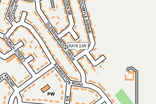 KA18 2JW map - OS OpenMap – Local (Ordnance Survey)