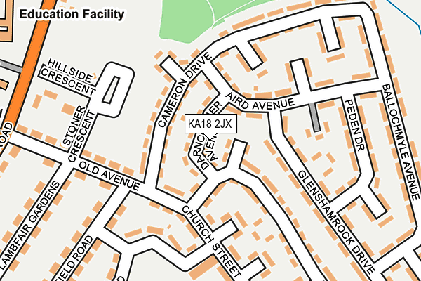KA18 2JX map - OS OpenMap – Local (Ordnance Survey)