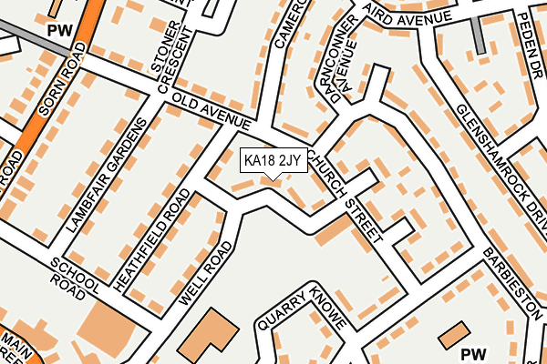 KA18 2JY map - OS OpenMap – Local (Ordnance Survey)