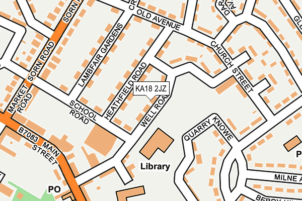 KA18 2JZ map - OS OpenMap – Local (Ordnance Survey)
