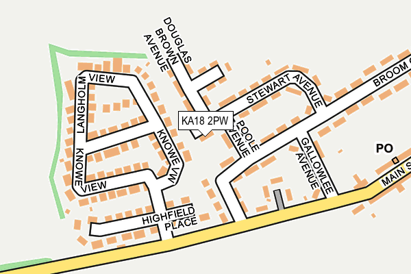KA18 2PW map - OS OpenMap – Local (Ordnance Survey)