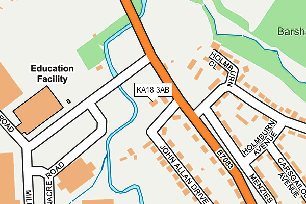KA18 3AB map - OS OpenMap – Local (Ordnance Survey)