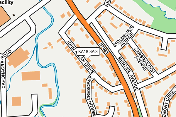 KA18 3AG map - OS OpenMap – Local (Ordnance Survey)