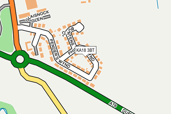 KA18 3BT map - OS OpenMap – Local (Ordnance Survey)