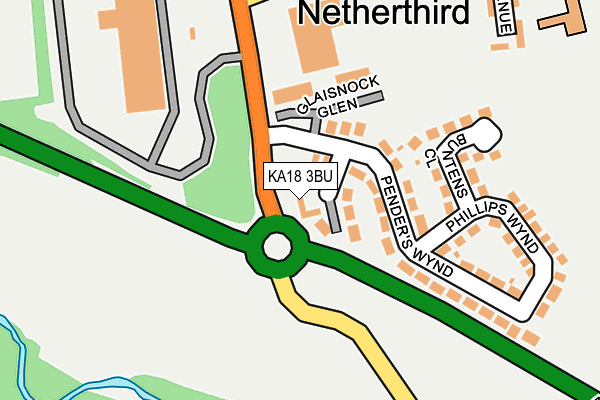 KA18 3BU map - OS OpenMap – Local (Ordnance Survey)