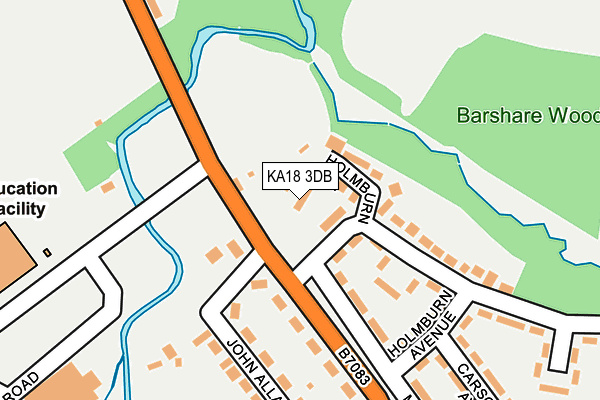 KA18 3DB map - OS OpenMap – Local (Ordnance Survey)