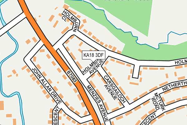 KA18 3DF map - OS OpenMap – Local (Ordnance Survey)