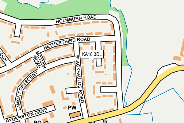 KA18 3DL map - OS OpenMap – Local (Ordnance Survey)