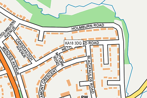 KA18 3DQ map - OS OpenMap – Local (Ordnance Survey)