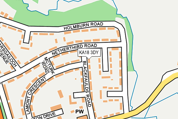 KA18 3DY map - OS OpenMap – Local (Ordnance Survey)