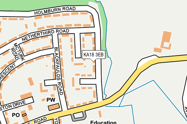 KA18 3EB map - OS OpenMap – Local (Ordnance Survey)