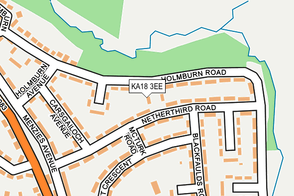 KA18 3EE map - OS OpenMap – Local (Ordnance Survey)