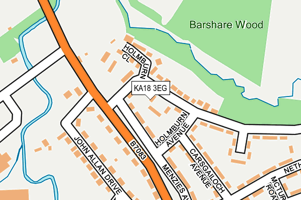 KA18 3EG map - OS OpenMap – Local (Ordnance Survey)