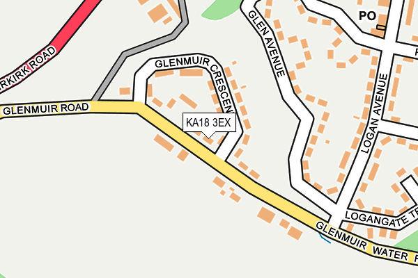 KA18 3EX map - OS OpenMap – Local (Ordnance Survey)