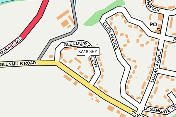 KA18 3EY map - OS OpenMap – Local (Ordnance Survey)