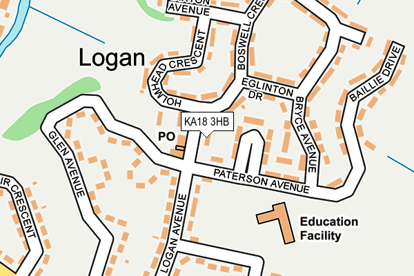KA18 3HB map - OS OpenMap – Local (Ordnance Survey)