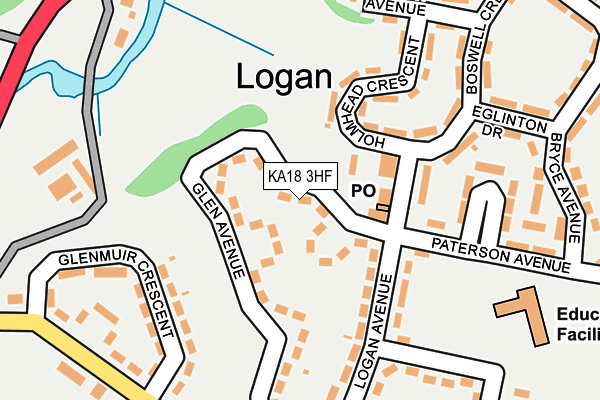 KA18 3HF map - OS OpenMap – Local (Ordnance Survey)