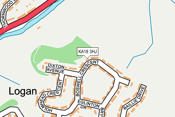 KA18 3HJ map - OS OpenMap – Local (Ordnance Survey)