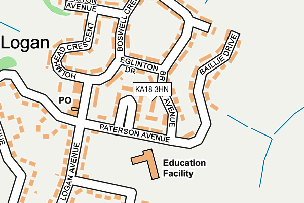 KA18 3HN map - OS OpenMap – Local (Ordnance Survey)