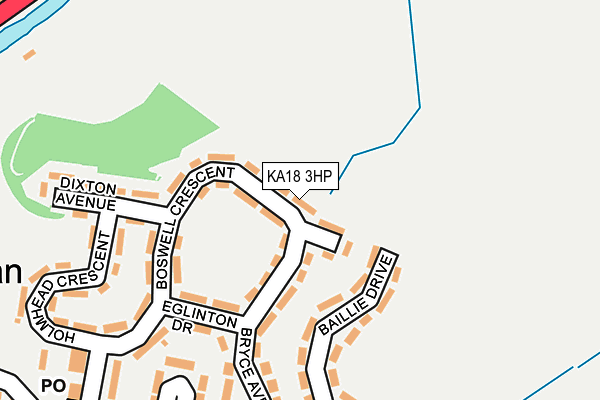 KA18 3HP map - OS OpenMap – Local (Ordnance Survey)