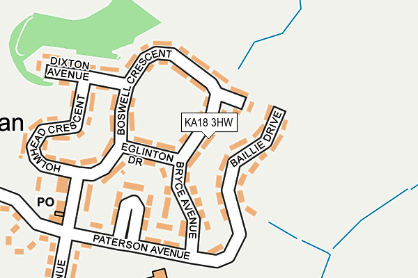 KA18 3HW map - OS OpenMap – Local (Ordnance Survey)