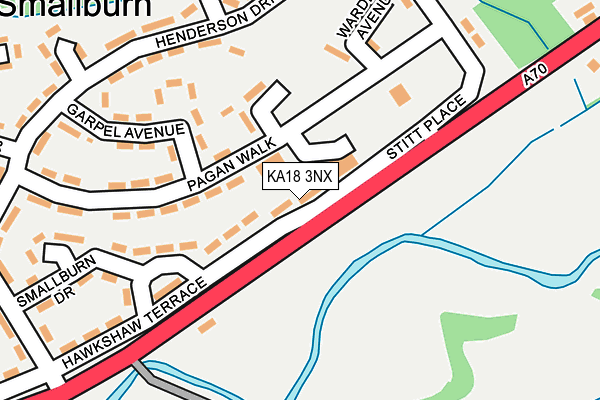 KA18 3NX map - OS OpenMap – Local (Ordnance Survey)