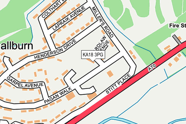 KA18 3PG map - OS OpenMap – Local (Ordnance Survey)