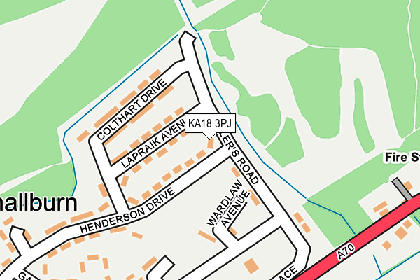KA18 3PJ map - OS OpenMap – Local (Ordnance Survey)