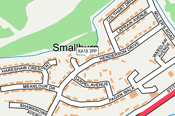 KA18 3PP map - OS OpenMap – Local (Ordnance Survey)